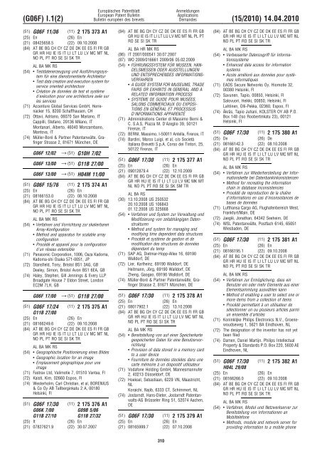 Bulletin 2010/15 - European Patent Office