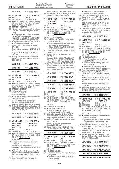 Bulletin 2010/15 - European Patent Office