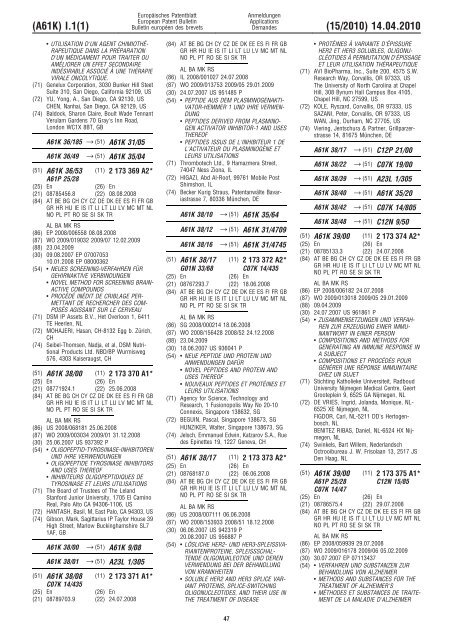 Bulletin 2010/15 - European Patent Office