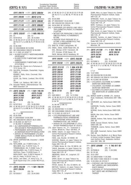 Bulletin 2010/15 - European Patent Office