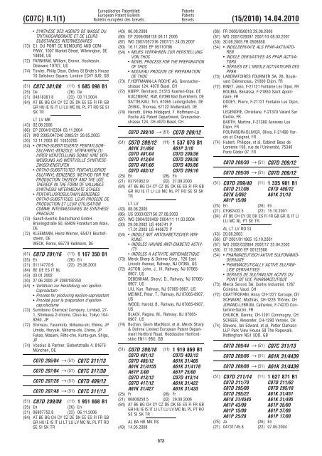 Bulletin 2010/15 - European Patent Office