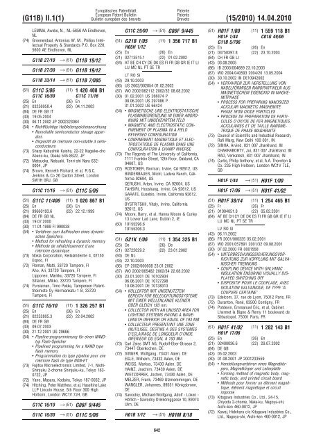 Bulletin 2010/15 - European Patent Office