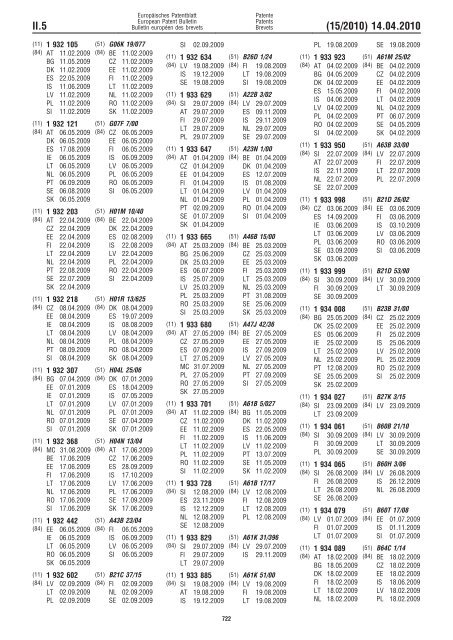 Bulletin 2010/15 - European Patent Office