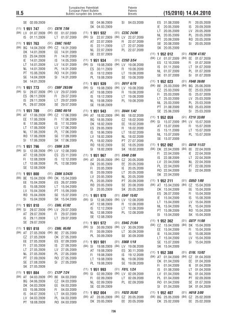 Bulletin 2010/15 - European Patent Office