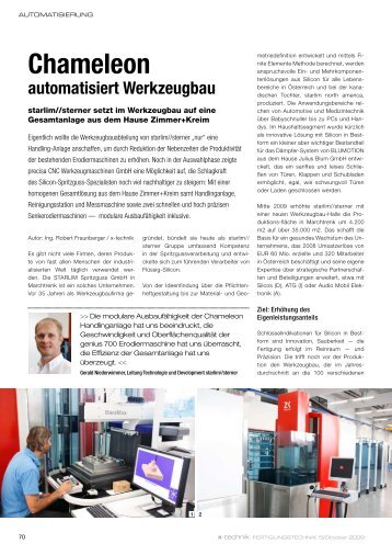 Chameleon automatisiert Werkzeugbau - Precisa CNC ...