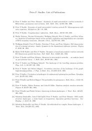 Peter F. Stadler: List of Publications - bioinf leipzig - Universität Leipzig