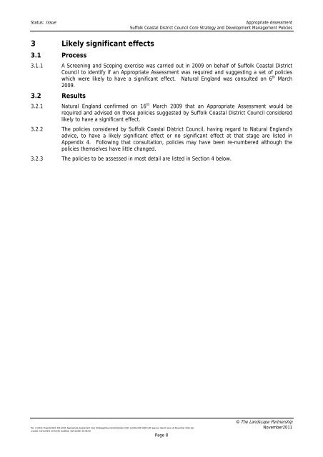 natura 2000 standard data form - Suffolk Coastal District Council