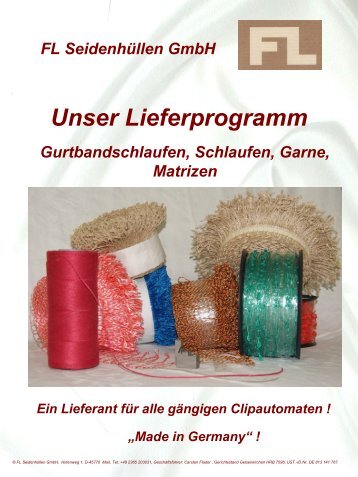 FL Seidenhüllen GmbH Unser Lieferprogramm Gurtbandschlaufen ...
