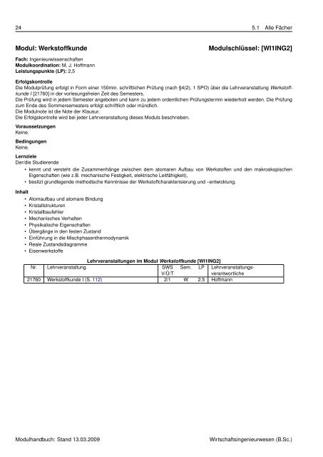 Modulhandbuch Wirtschaftsingenieurwesen (B.Sc.) - Fakultät für ...