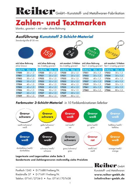 Zahlen- und Textmarken - Reiher GmbH