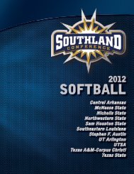 SOFTBALL - Southland Conference
