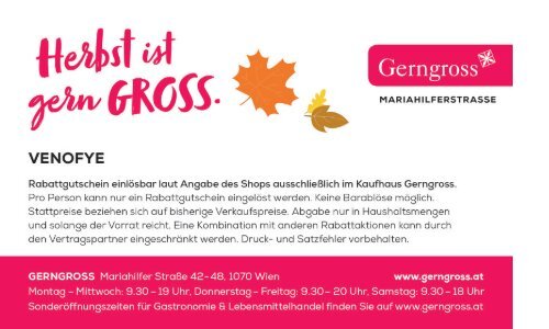 Gerngross Gutscheinheft Herbst 2020