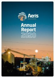 AERIS RESOURCES | 2020 Annual Report
