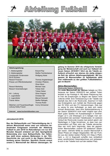 Jahresbericht 2010/11 - TSV Hüttlingen 1892 eV