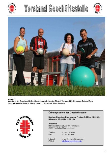 Jahresbericht 2010/11 - TSV Hüttlingen 1892 eV