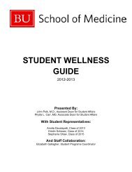 STUDENT WELLNESS GUIDE - Boston University School of Medicine