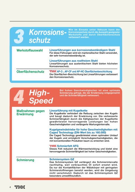 Linearführungen für hohe Temperaturen - THK Technical Support