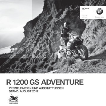 Preisliste R 1200 GS Adventure - BMW Motorrad Deutschland