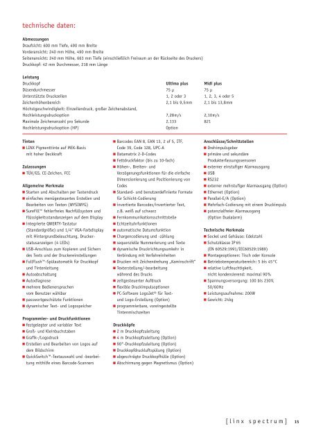 Inkjet-Codierer Prospekt als PDF - Bluhm Systeme GmbH