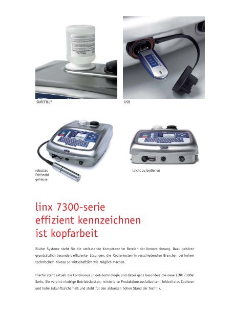 Inkjet-Codierer Prospekt als PDF - Bluhm Systeme GmbH