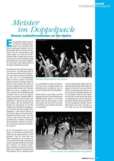 Turniergeschehen - Deutscher Tanzsportverband eV