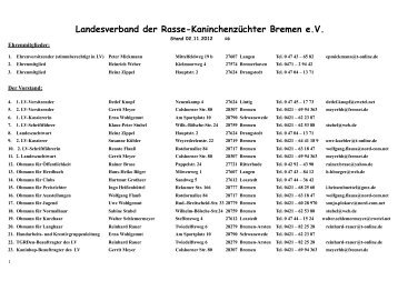 Landesverband der Rasse-Kaninchenzüchter ... - Kaninchenzucht