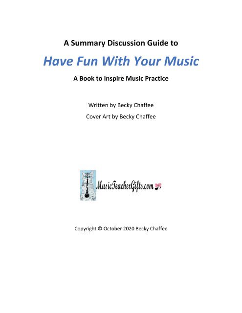 discussion booklet for HaveFunwithYourMusic