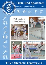 Taekwondokas beim Training - TSV Osterholz-Tenever Bremen