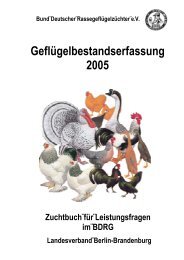 Geflügelbestandserfassung 2005 - Landesverband Berlin