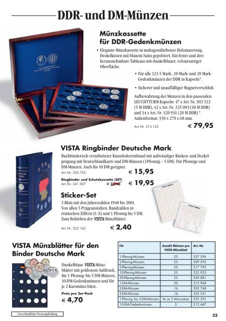 ZUBEHÖR FÜR NUMISMATIKER - Leuchtturm