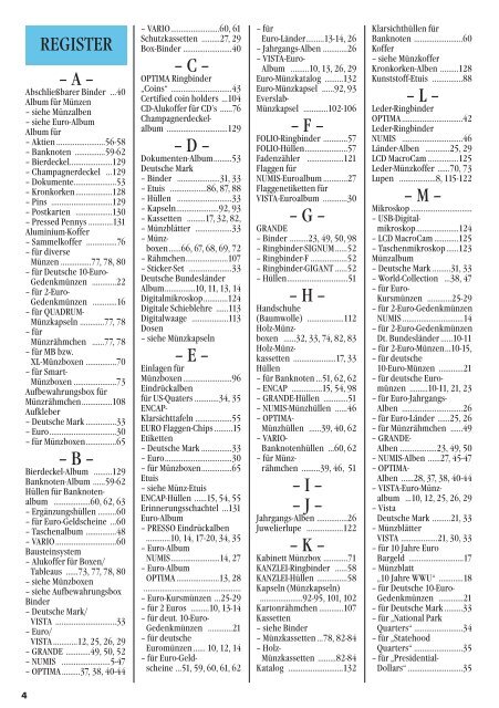 ZUBEHÖR FÜR NUMISMATIKER - Leuchtturm