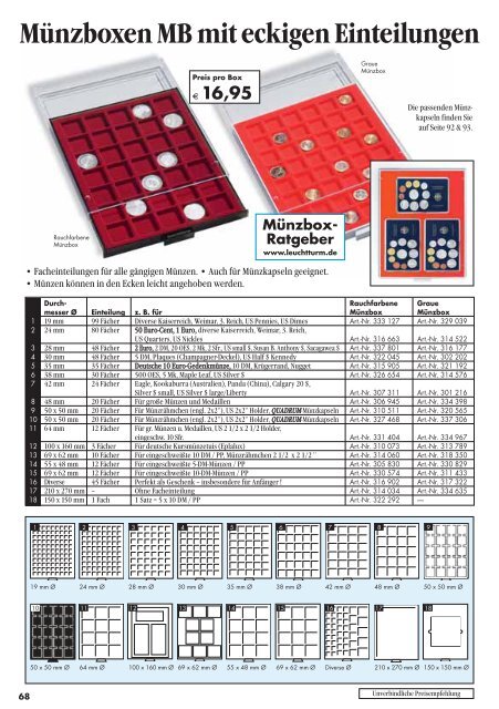 ZUBEHÖR FÜR NUMISMATIKER - Leuchtturm