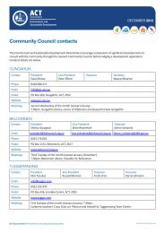 Community Council contacts - ACT Government