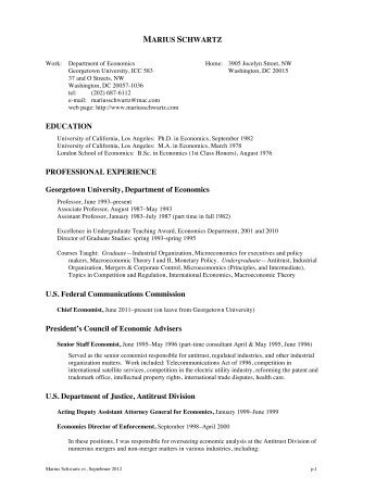 Schwartz CV - Georgetown University