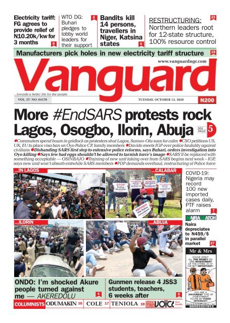 13102020 - More #EndSARS protests rock Lagos, Osogbo, Ilorin, Abuja