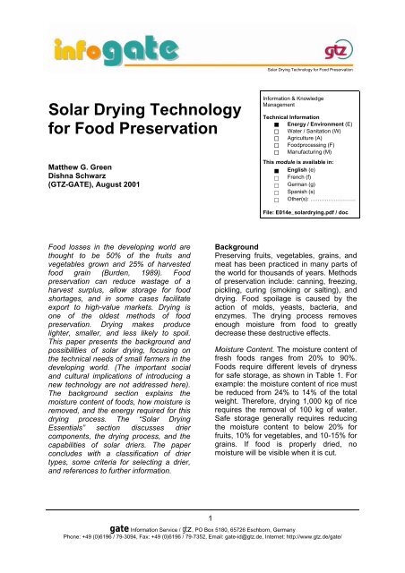 Solar Drying Technology for Food Preservation - Pioneer Living ...