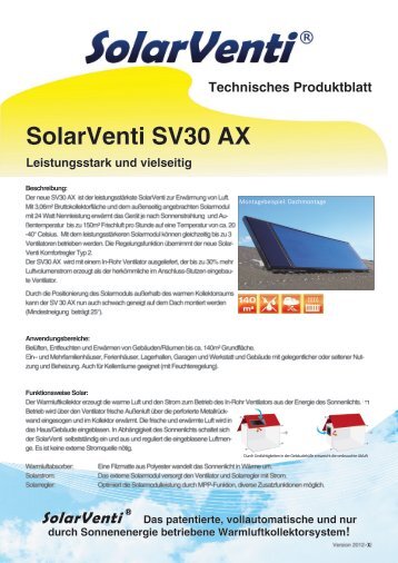 Technisches Produktblatt SolarVenti SV30 AX Leistungsstark und ...