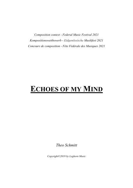 Echoes of my Mind - Full Score