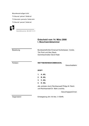 BE.2007.10-13 - Bundesstrafgericht