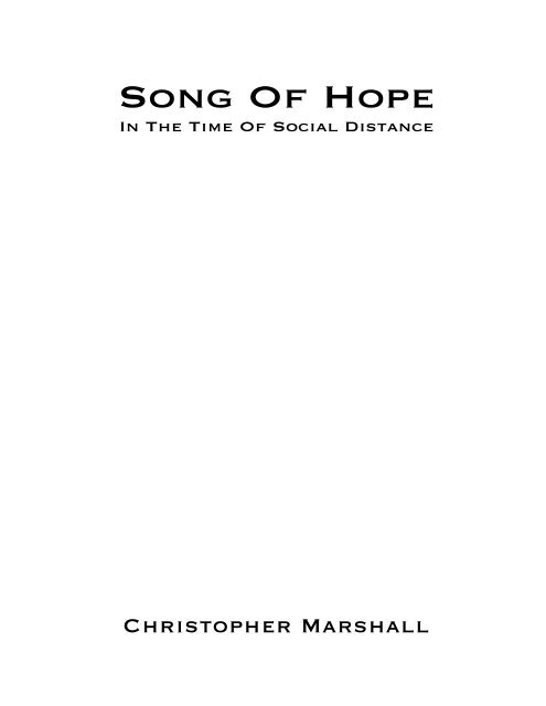 Song of Hope (In the time of social distance)- Christopher Marshall