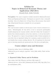 Syllabus - School of Economics and Management University of Aarhus