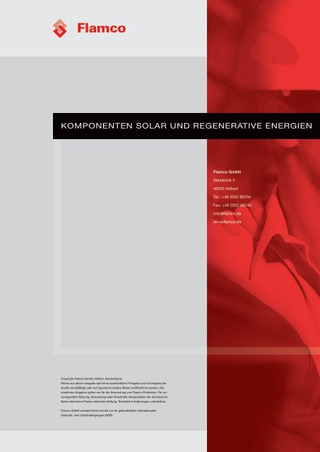 Komponenten Solar und regenerative Energien - Flamco