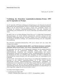 Verleihung des Deutschen LandschaftsArchitektur-Preises 1999 am ...