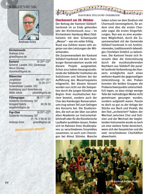 Dorfkalender 0.001 - in der Kirchengemeinde Sülldorf-Iserbrook