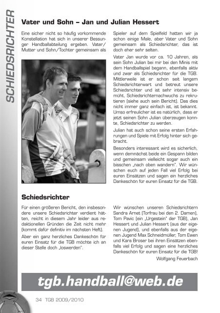 Bessunger Handballer Saison 2009/2010 - TGB 1865 Darmstadt