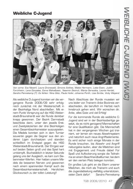 Bessunger Handballer Saison 2009/2010 - TGB 1865 Darmstadt