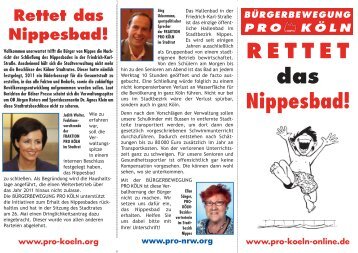 RETTET das Nippesbad! - Bürgerbewegung pro Köln eV