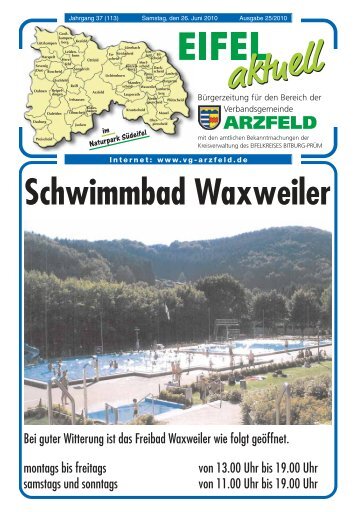 Schwimmbad Waxweiler - Verbandsgemeinde Arzfeld