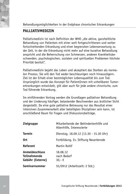 Fortbildungen Programm 2012 - NeuErkerode