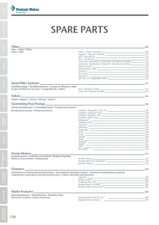 SPARE PARTS - Pentair Pool Europe